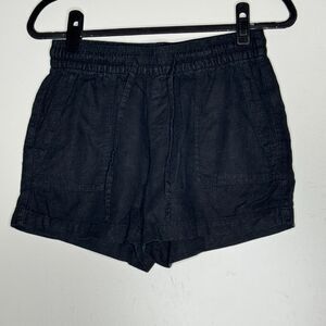 Old Navy High-Waisted Linen-Blend Tie-Front Utility Shorts Black Women's Size XS